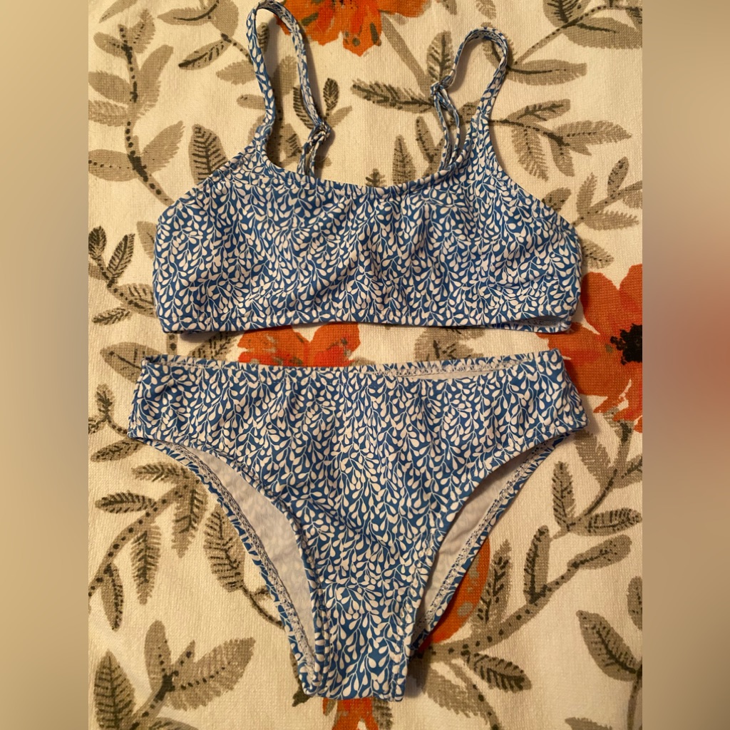 Girls Blue & White Bikini Small